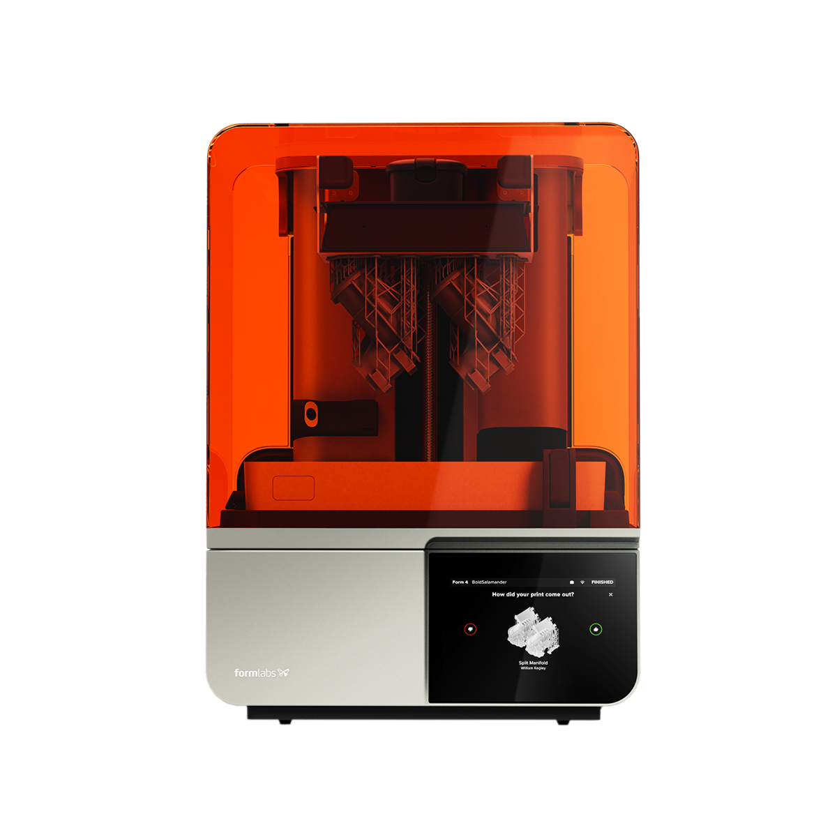 A photo of a Formlabs Form 4 & 4B resin 3D printer